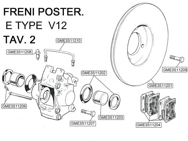 SPURGO PINZE FRENI POST E TYPE V12