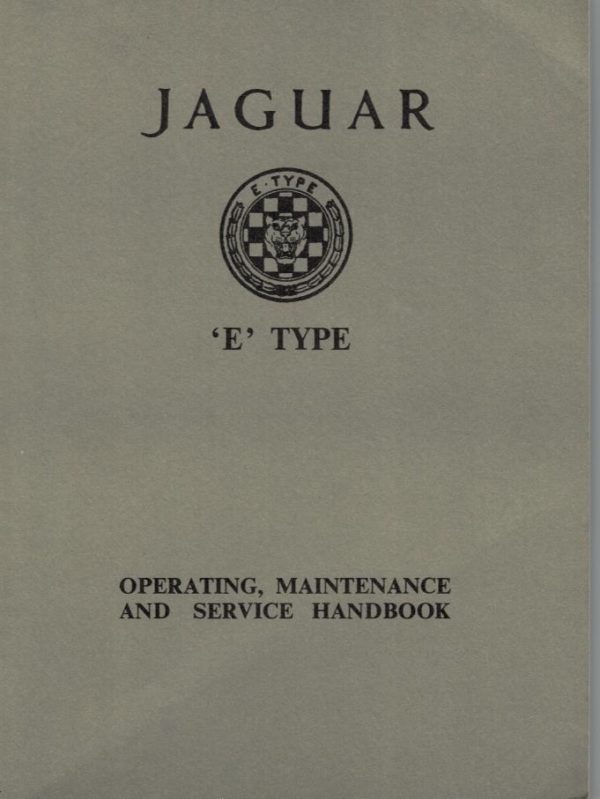 MANUALE USO E MANUTENZIONE E-TYPE 3,8 IN INGLESE