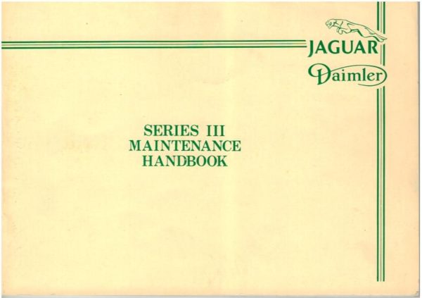 MANUALE SOLO MANUTENZIONE XJ SERIE 3