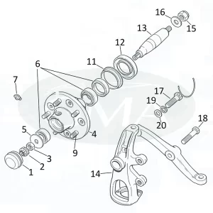 catalogo sospensioni anteriori Jaguar XJ6 e XJ12 1
