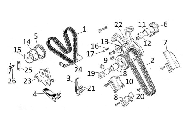 CATENA DISTRIBUZIONE INFERIORE XJ6 SERIE 3