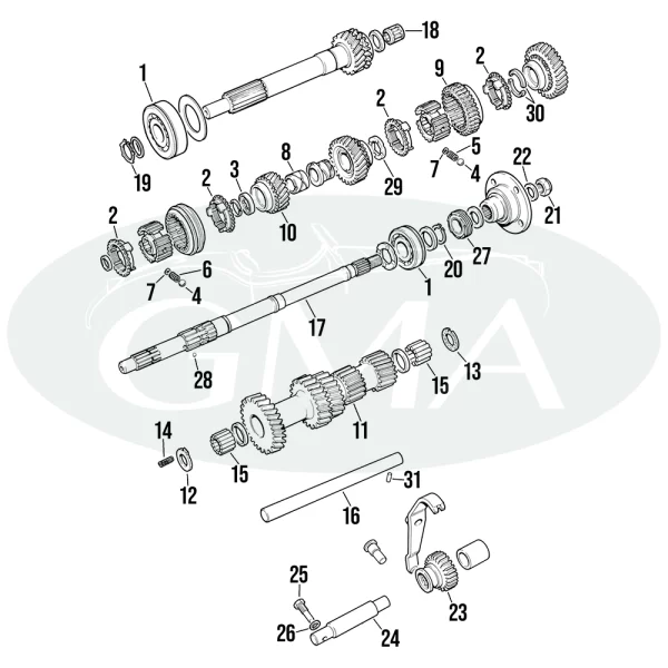 ingranaggi cambio triumph spitfire 1500