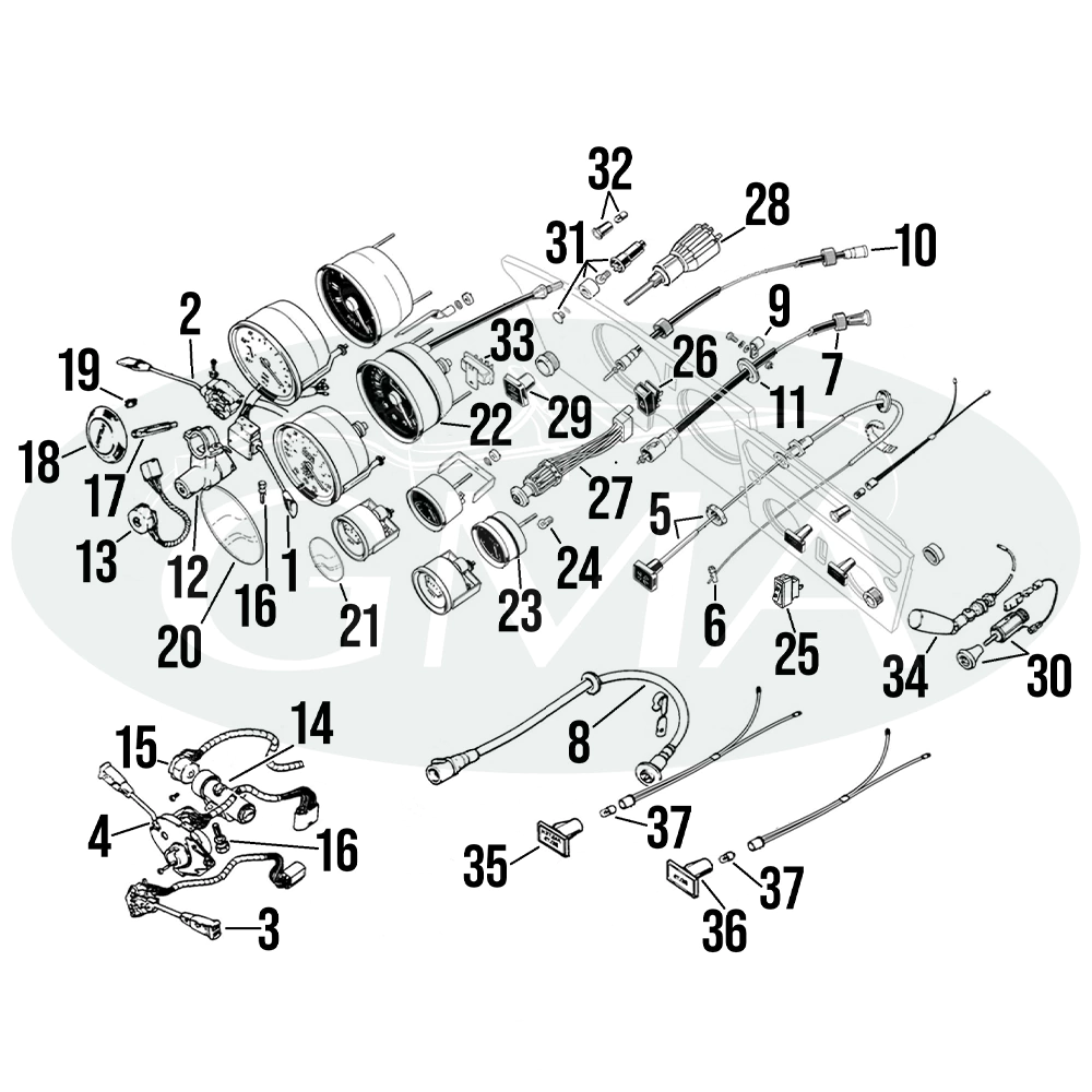 interruttori e strumenti triumph spitfire mk4 e 1500